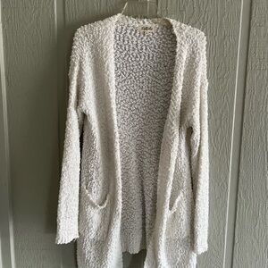 Listicle Cream Textured Cardigan
